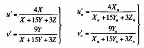 u'、v'和u'n、v'n色品坐標(biāo)